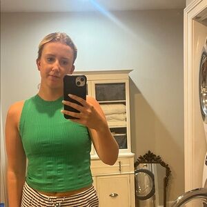Zara Vibrant Green Ribbed Tank Top